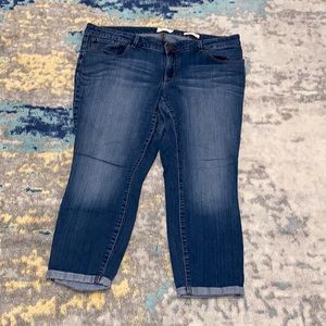EUC Jessica Simpson Size 18W Forever Rolled Skinny Plus Size Distressed Jeans